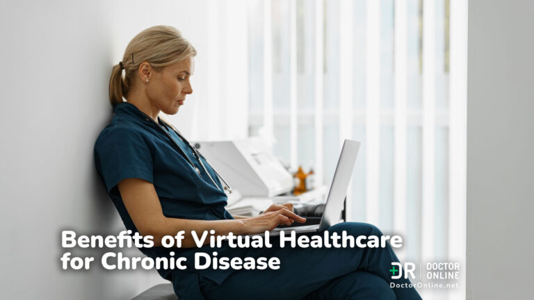 healthcare professional woman sitting in front of computer