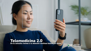 Woman looking at her phone and being scanned